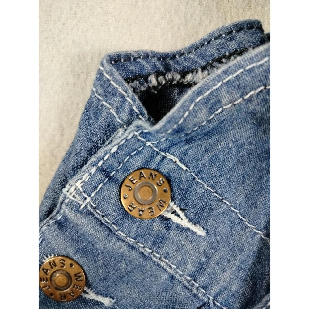 Denim Bibs Overalls Men 40 Blue Bib Adjustable Straps Pockets Stretch Adjustable